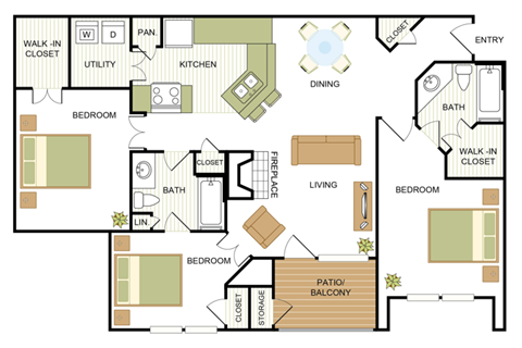 C1 Floor Plan at Hayden on West Ave, San Antonio